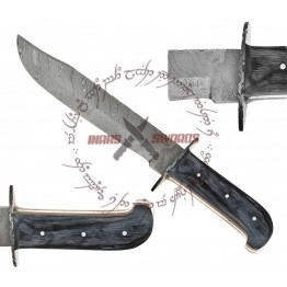 Rebel Wolf Alpha Magnum Jungle Classic Bowie Damascus Steel Knife